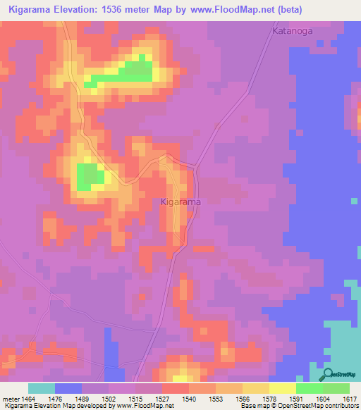 Kigarama,Uganda Elevation Map