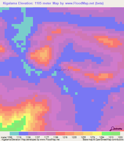 Kigalama,Uganda Elevation Map