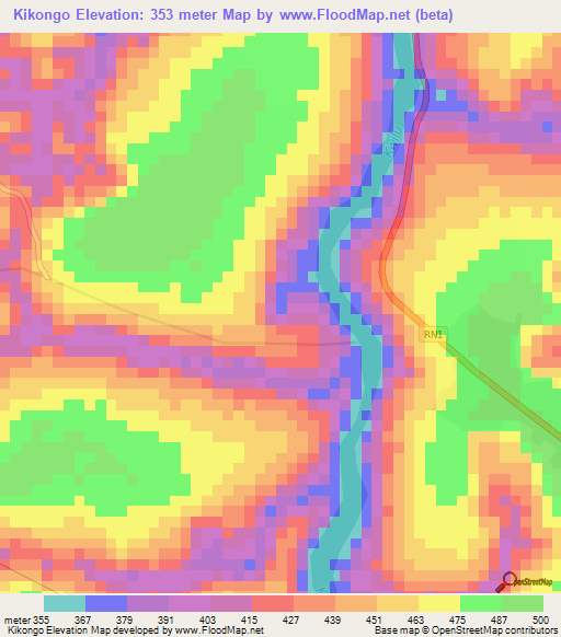 Kikongo,Congo (Kinshasa) Elevation Map