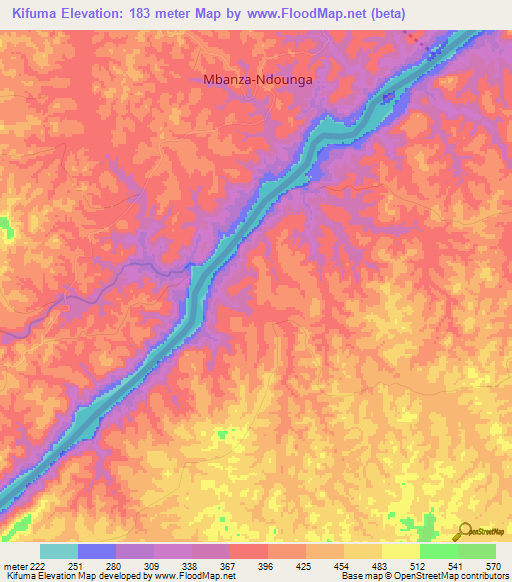 Kifuma,Congo (Kinshasa) Elevation Map