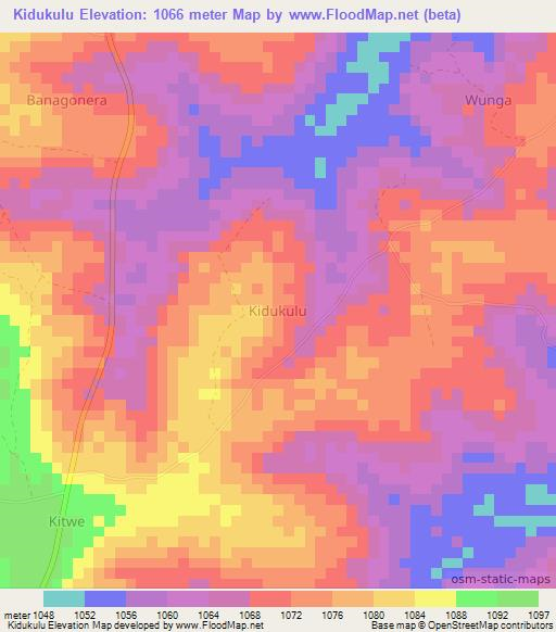Kidukulu,Uganda Elevation Map