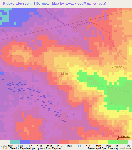 Kidoko,Uganda Elevation Map