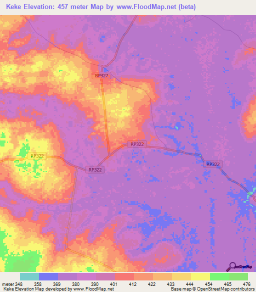 Keke,Congo (Kinshasa) Elevation Map