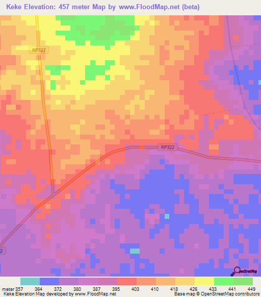 Keke,Congo (Kinshasa) Elevation Map