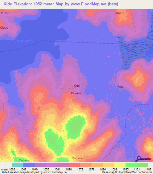 Kide,Uganda Elevation Map
