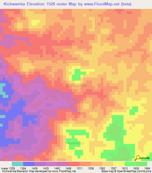 Kichwamba,Uganda Elevation Map