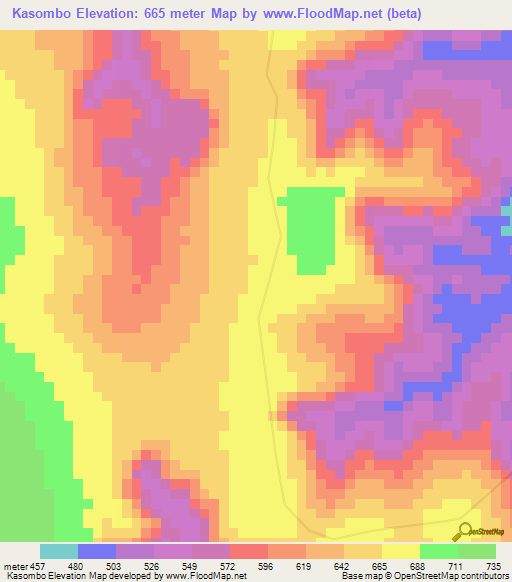 Kasombo,Congo (Kinshasa) Elevation Map