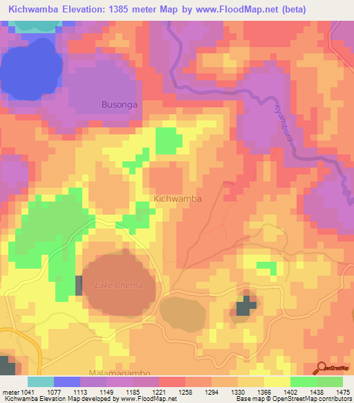 Kichwamba,Uganda Elevation Map