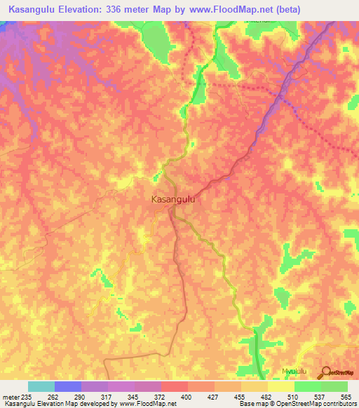 Kasangulu,Congo (Kinshasa) Elevation Map
