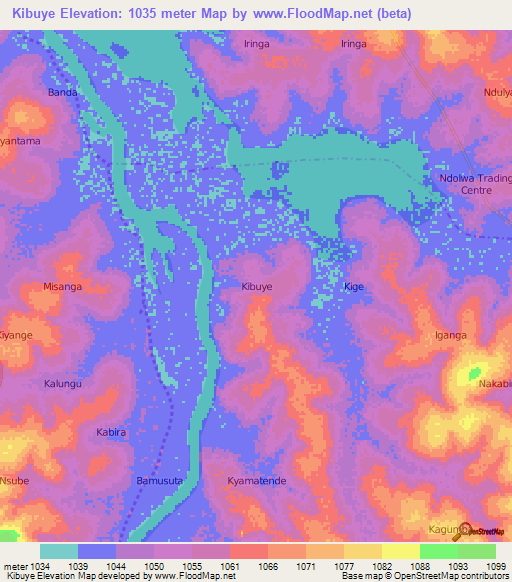 Kibuye,Uganda Elevation Map