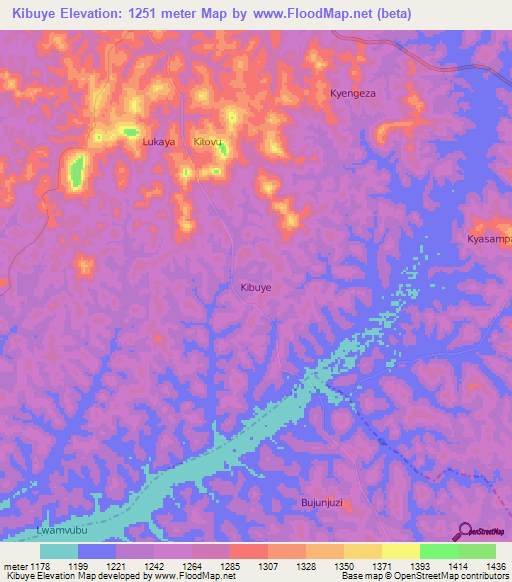 Kibuye,Uganda Elevation Map