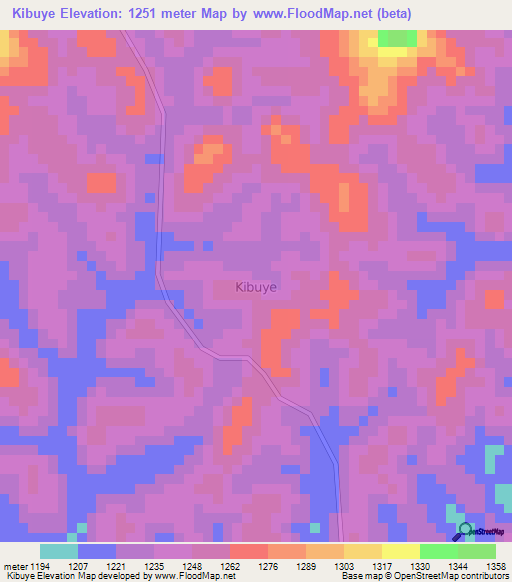 Kibuye,Uganda Elevation Map