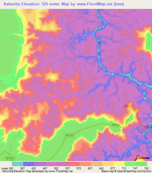 Kafumba,Congo (Kinshasa) Elevation Map