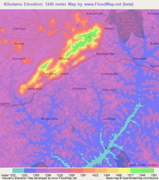 Kibutamu,Uganda Elevation Map