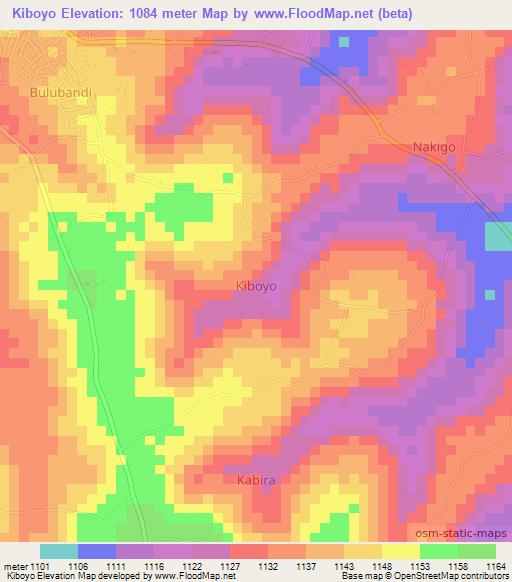 Kiboyo,Uganda Elevation Map