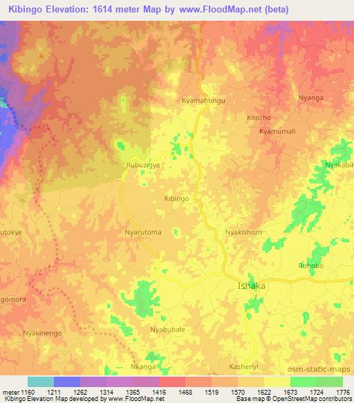Kibingo,Uganda Elevation Map