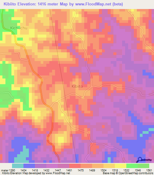 Kibiito,Uganda Elevation Map