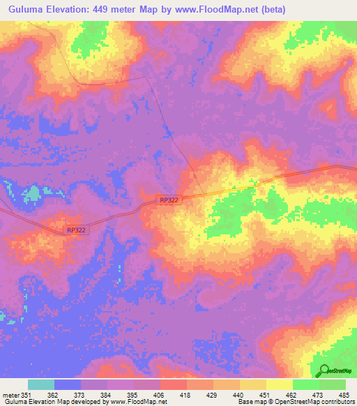 Guluma,Congo (Kinshasa) Elevation Map