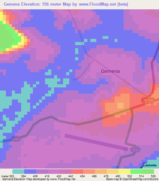 Gemena,Congo (Kinshasa) Elevation Map