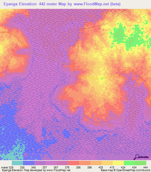 Epanga,Congo (Kinshasa) Elevation Map