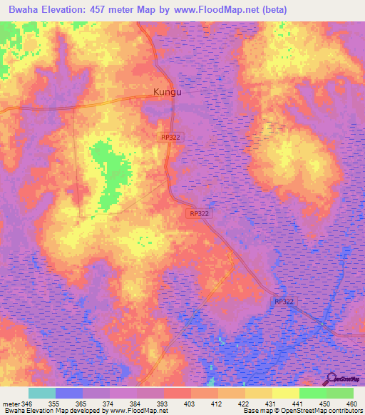 Bwaha,Congo (Kinshasa) Elevation Map