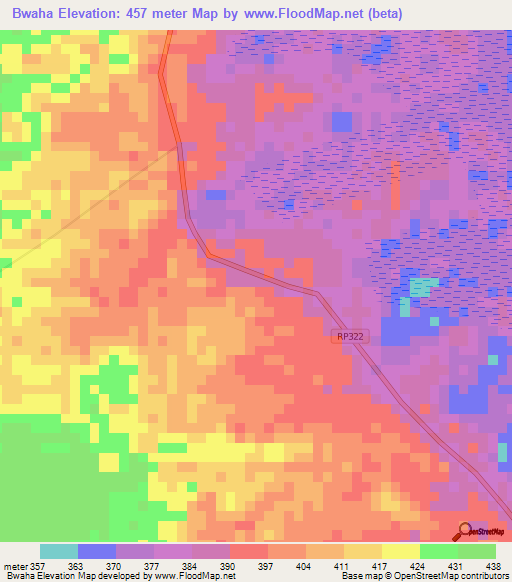 Bwaha,Congo (Kinshasa) Elevation Map