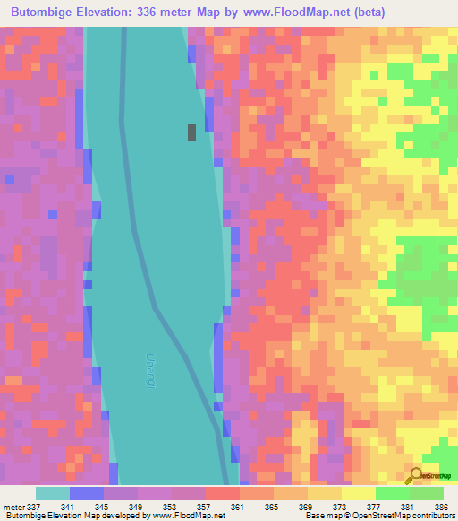 Butombige,Congo (Kinshasa) Elevation Map