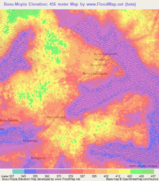 Busu-Mopia,Congo (Kinshasa) Elevation Map