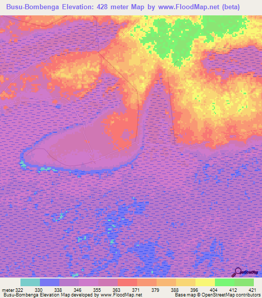 Busu-Bombenga,Congo (Kinshasa) Elevation Map