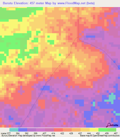 Burutu,Congo (Kinshasa) Elevation Map
