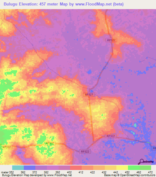 Bulugu,Congo (Kinshasa) Elevation Map