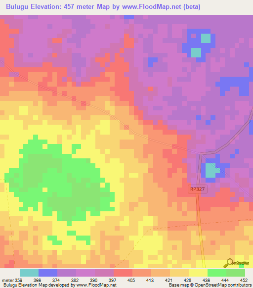 Bulugu,Congo (Kinshasa) Elevation Map