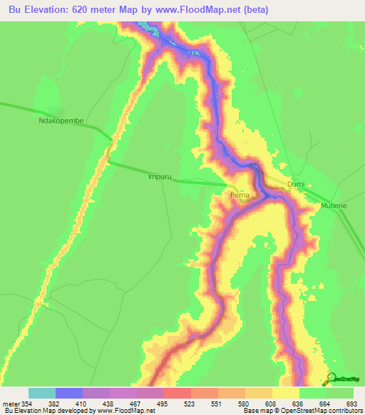 Bu,Congo (Kinshasa) Elevation Map
