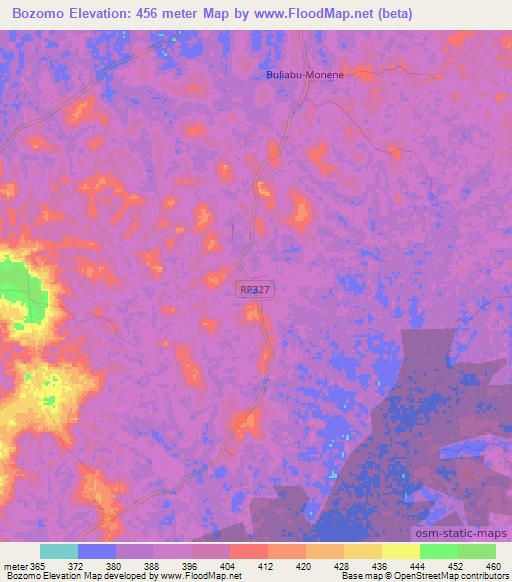 Bozomo,Congo (Kinshasa) Elevation Map