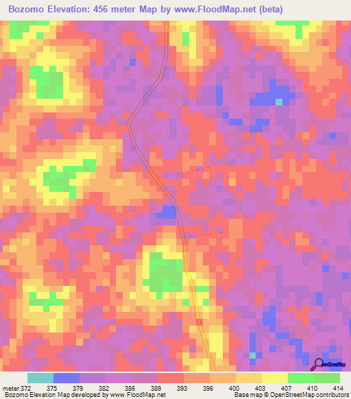 Bozomo,Congo (Kinshasa) Elevation Map