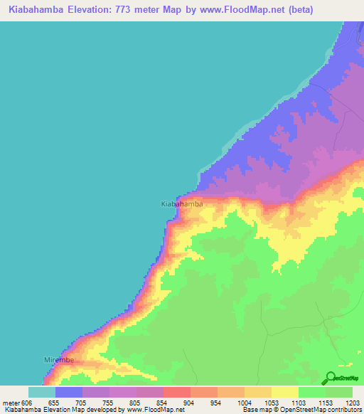 Kiabahamba,Uganda Elevation Map