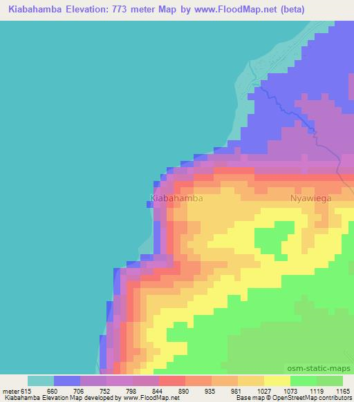 Kiabahamba,Uganda Elevation Map