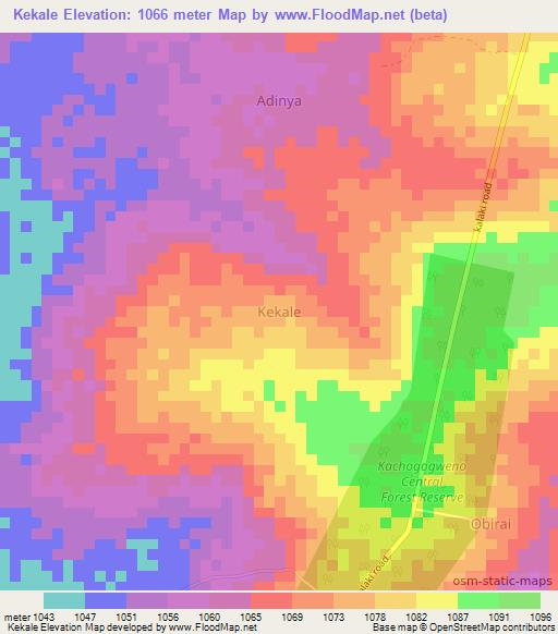Kekale,Uganda Elevation Map