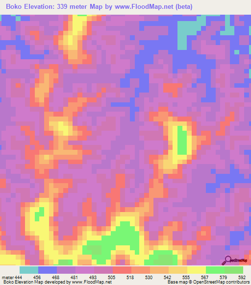 Boko,Congo (Kinshasa) Elevation Map