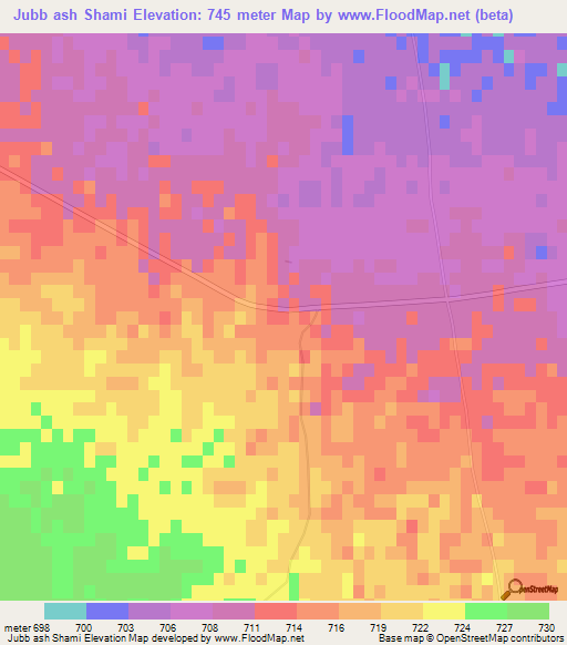 Jubb ash Shami,Syria Elevation Map