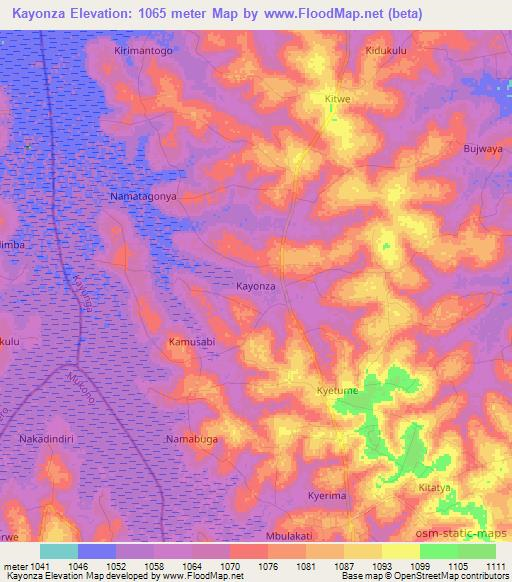 Kayonza,Uganda Elevation Map