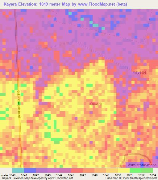 Kayera,Uganda Elevation Map