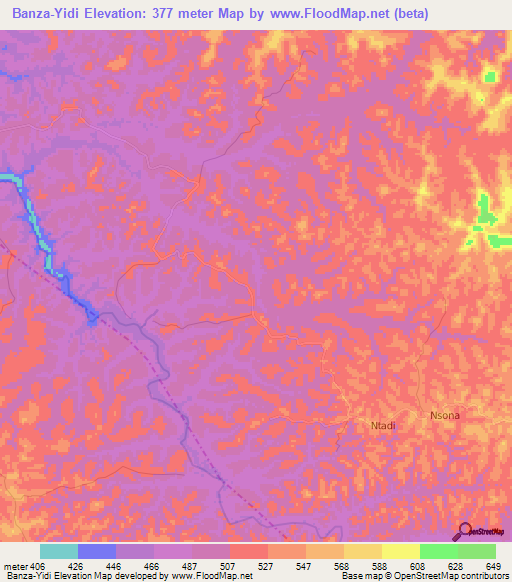 Banza-Yidi,Congo (Kinshasa) Elevation Map