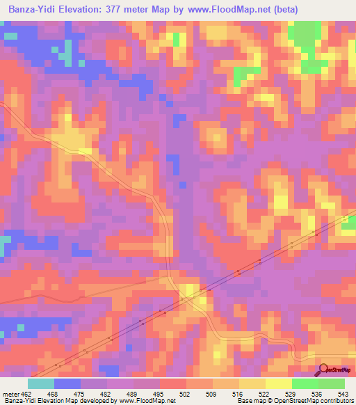 Banza-Yidi,Congo (Kinshasa) Elevation Map