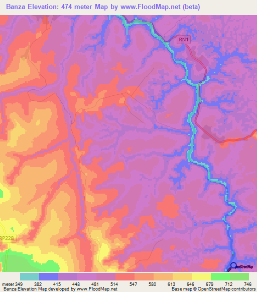 Banza,Congo (Kinshasa) Elevation Map