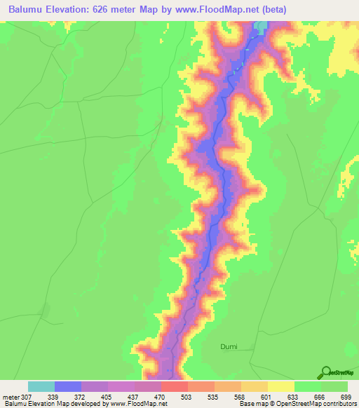 Balumu,Congo (Kinshasa) Elevation Map