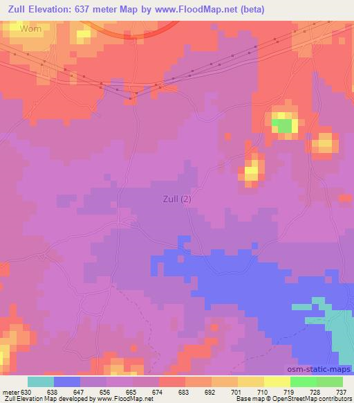 Zull,Nigeria Elevation Map