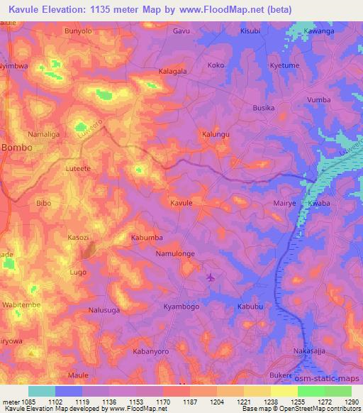 Kavule,Uganda Elevation Map