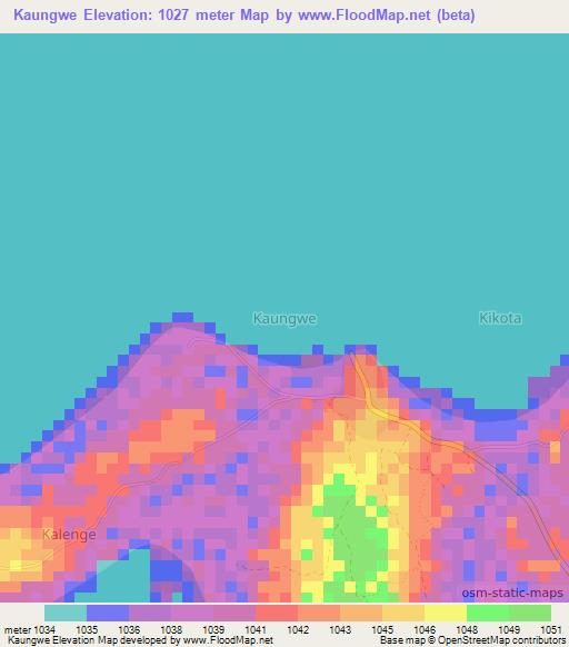 Kaungwe,Uganda Elevation Map