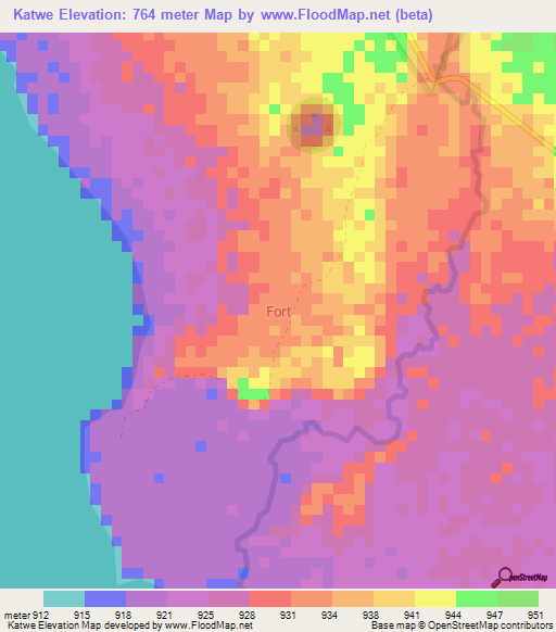 Katwe,Uganda Elevation Map